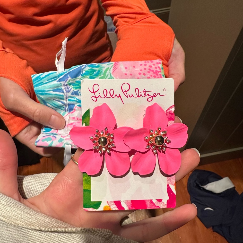 Lilly Pulitzer Pink Flower Earrings